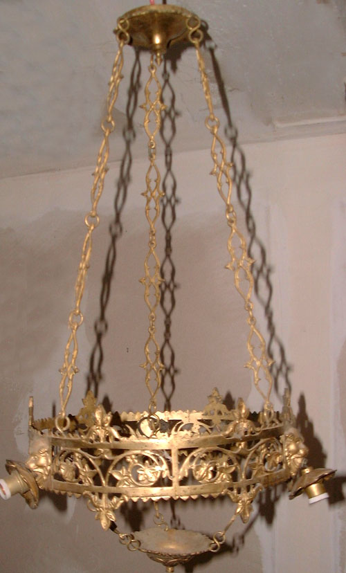 brass chandelier